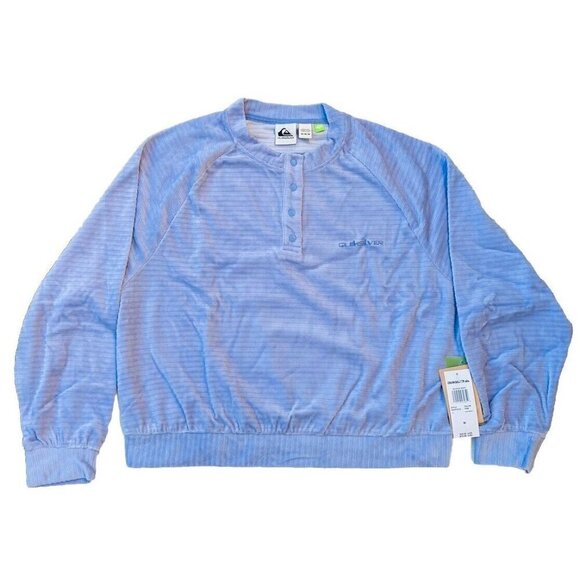 Quiksilver Tops - QUIKSILVER Organic Cotton Blend Newr Spot Henley Sweatshirt Size M EQWFT03102